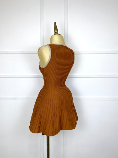 Vestido camel de punto corte A