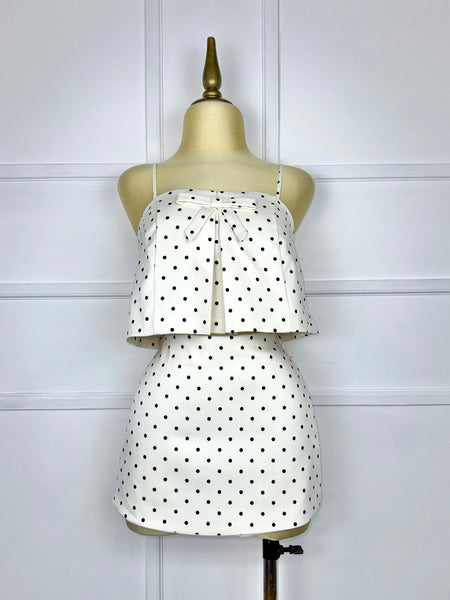 Set polka dots top y short falda