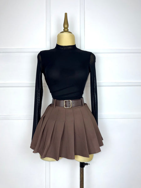 Falda plisada con cinto (2 colores)