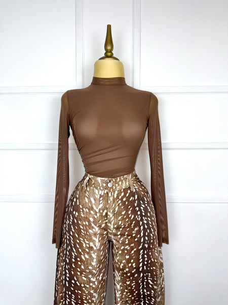 Bodysuit café mesh