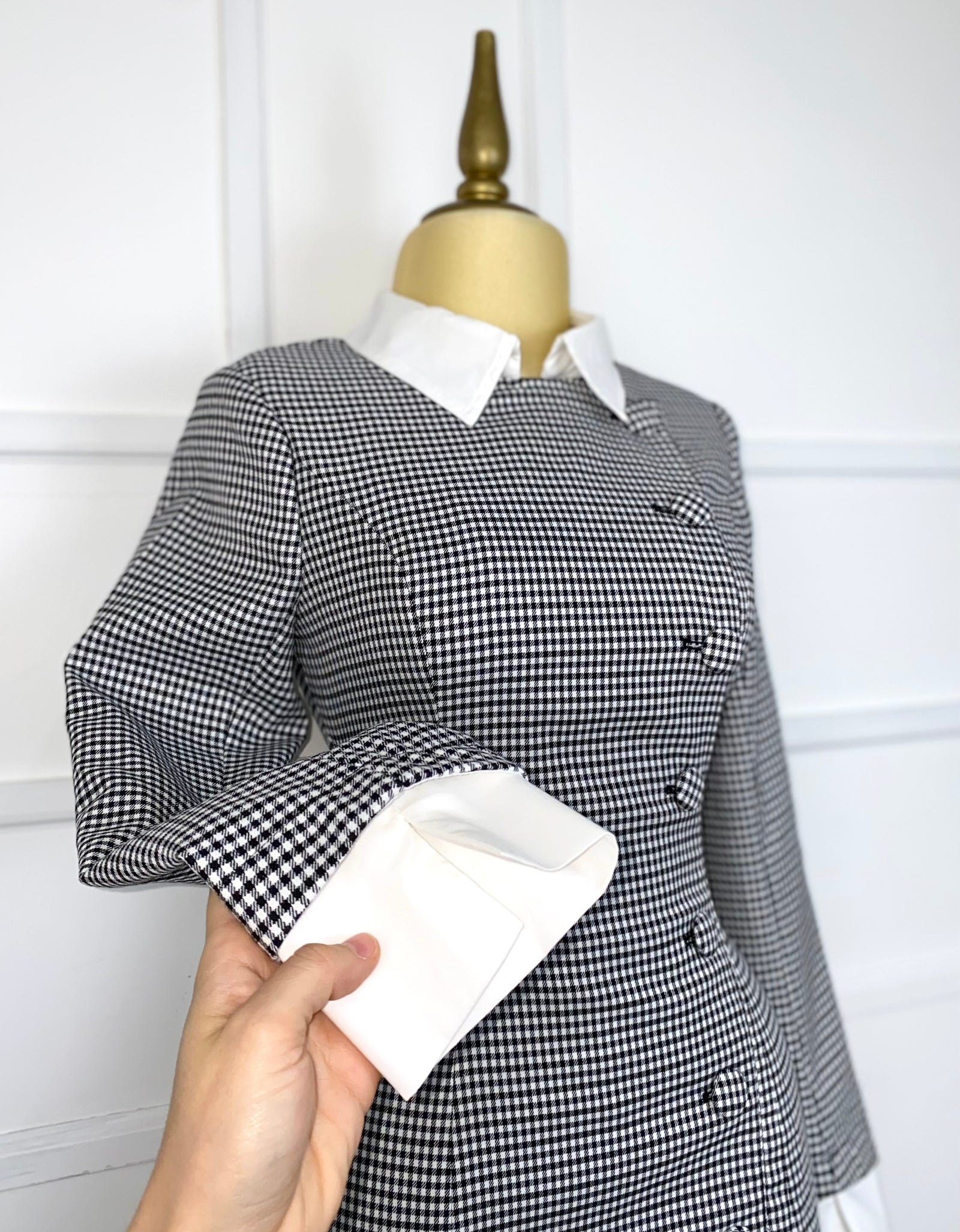 Vestido con cuadros manga larga