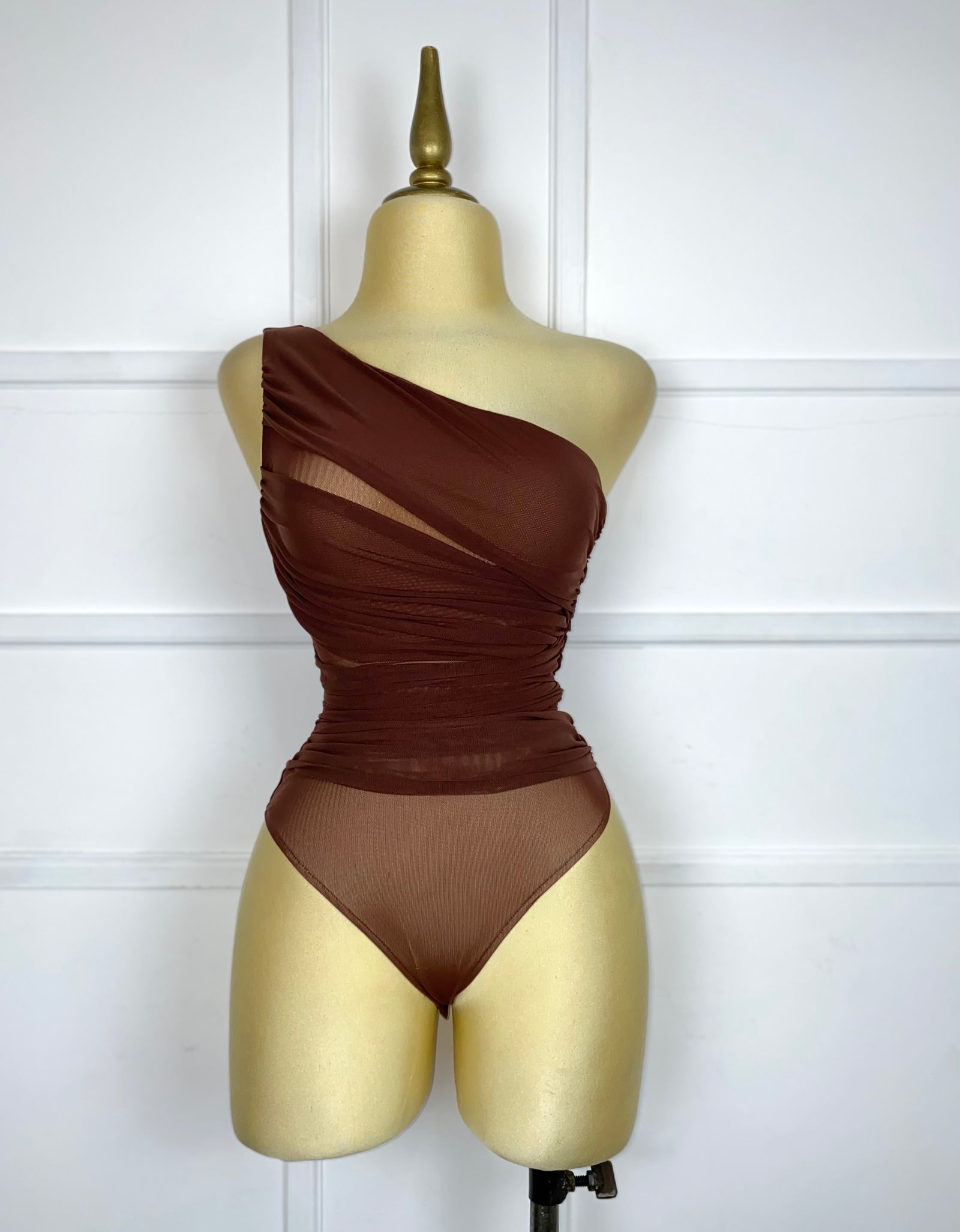 Bodysuit café drapeado
