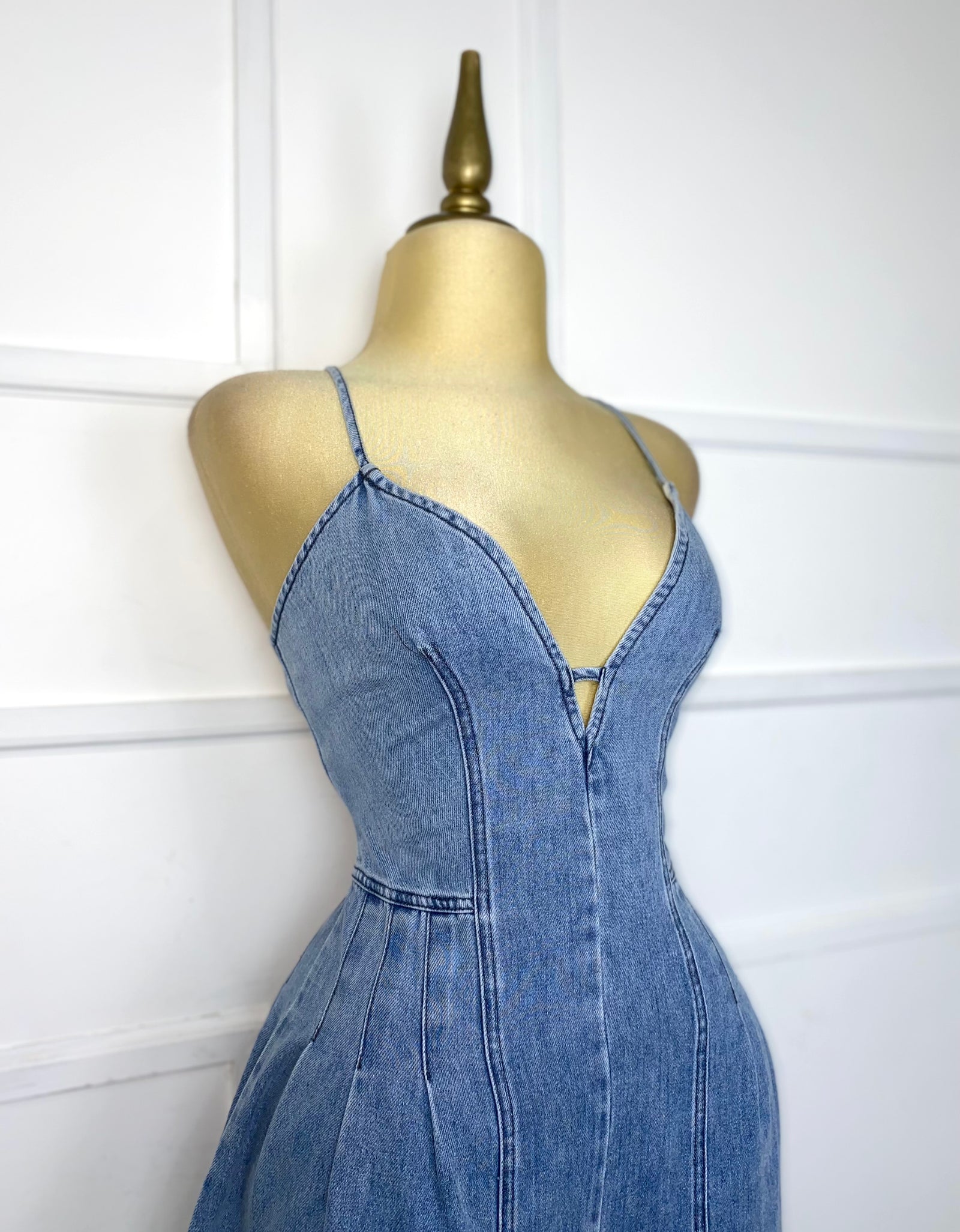 Palazzo de mezclilla con cierre