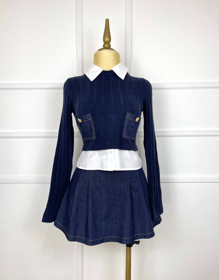 Set mezclilla con blusa tipo suéter