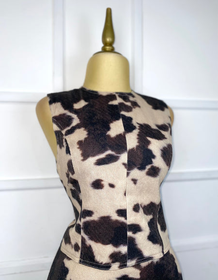 Set mezclilla vaca (blusa y short falda)