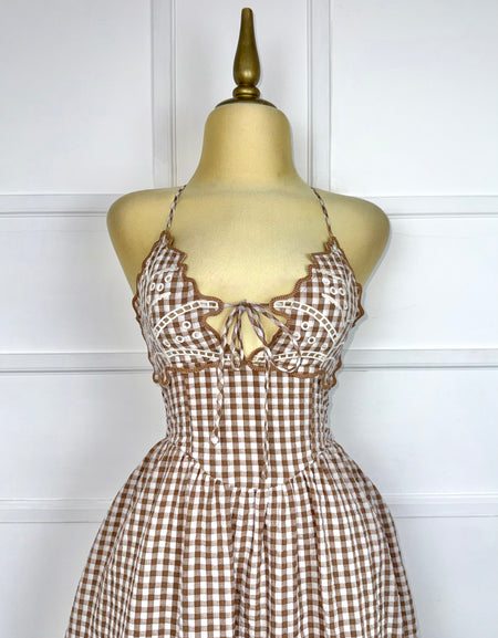 Vestido midi de cuadros