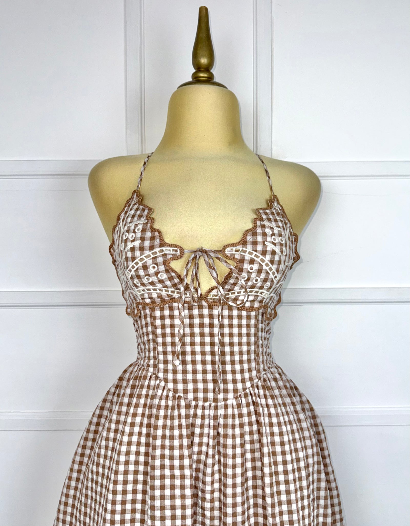 Vestido midi de cuadros