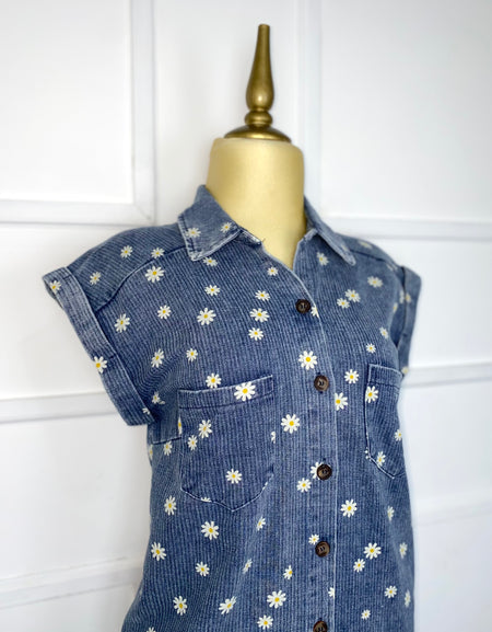 Vestido mezclilla con florecitas