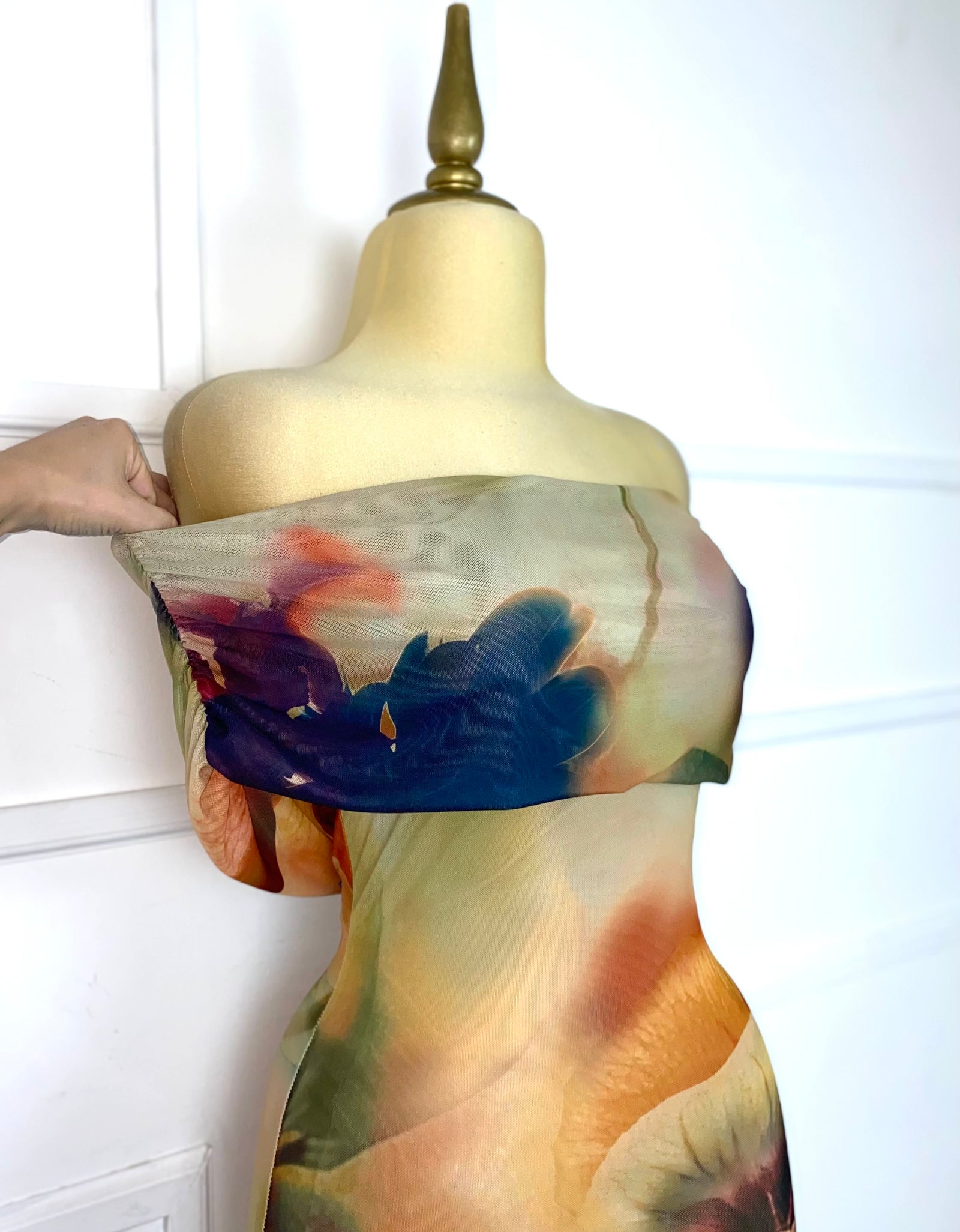 Vestido mesh estampado de flores