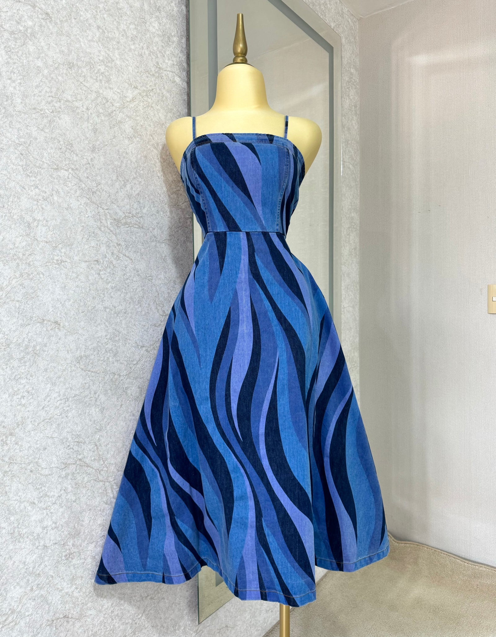 Vestido mezclilla multicolor midi