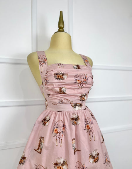 Vestido rosa estampado