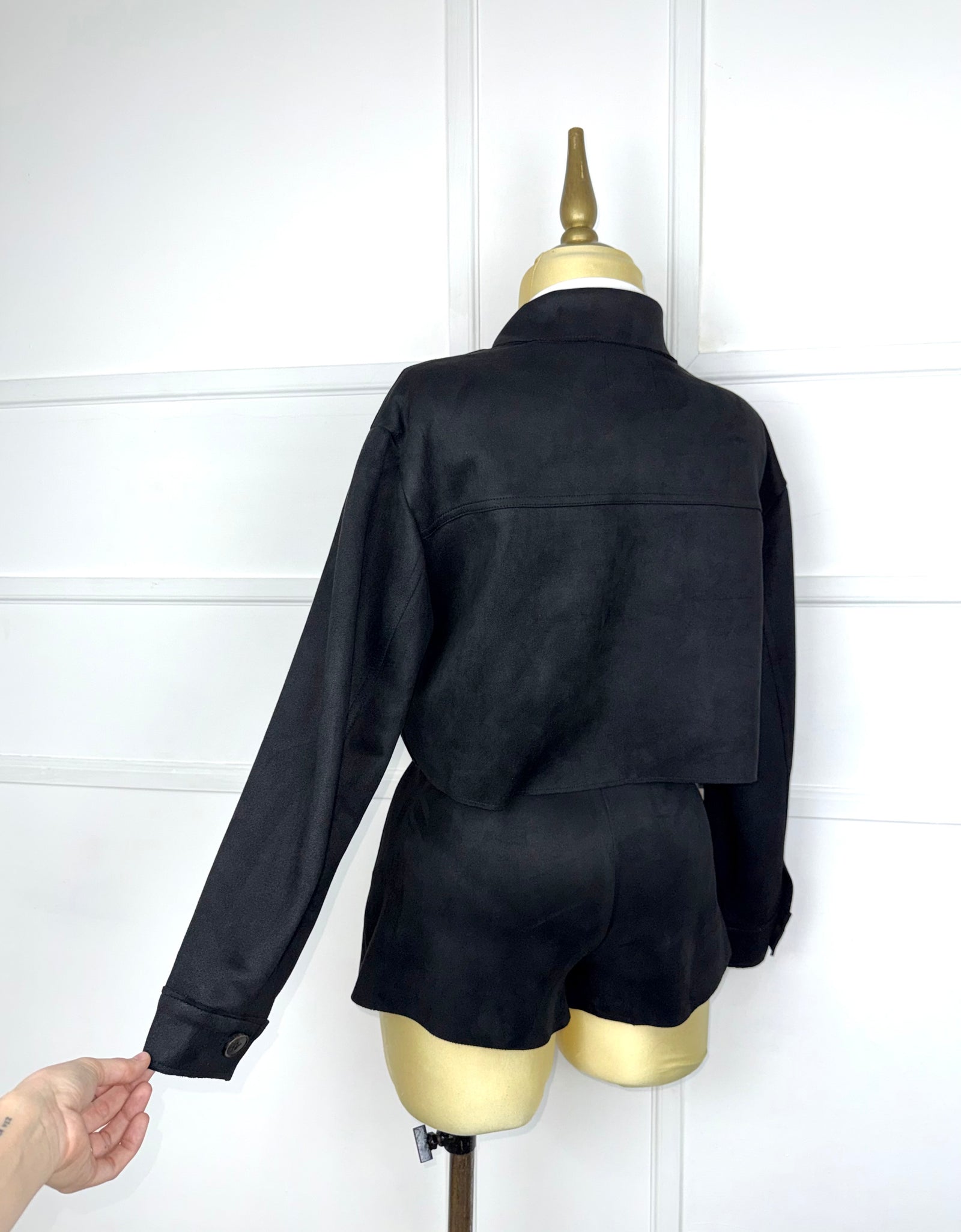 Set negro de gamuza