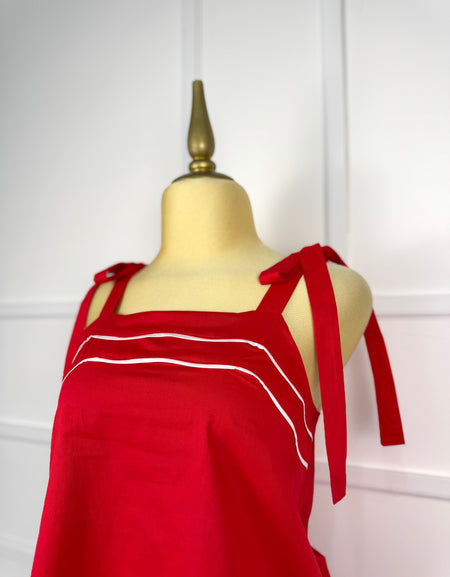 Set rojo líneas blancas