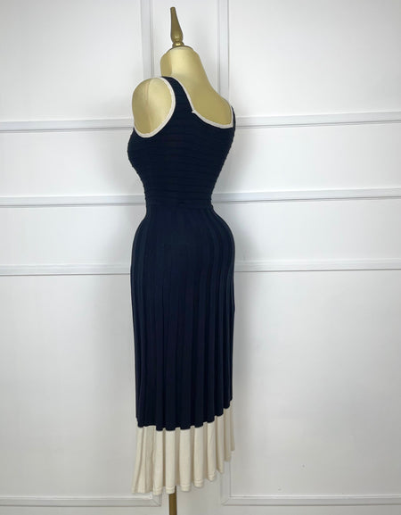 Vestido negro midi de punto