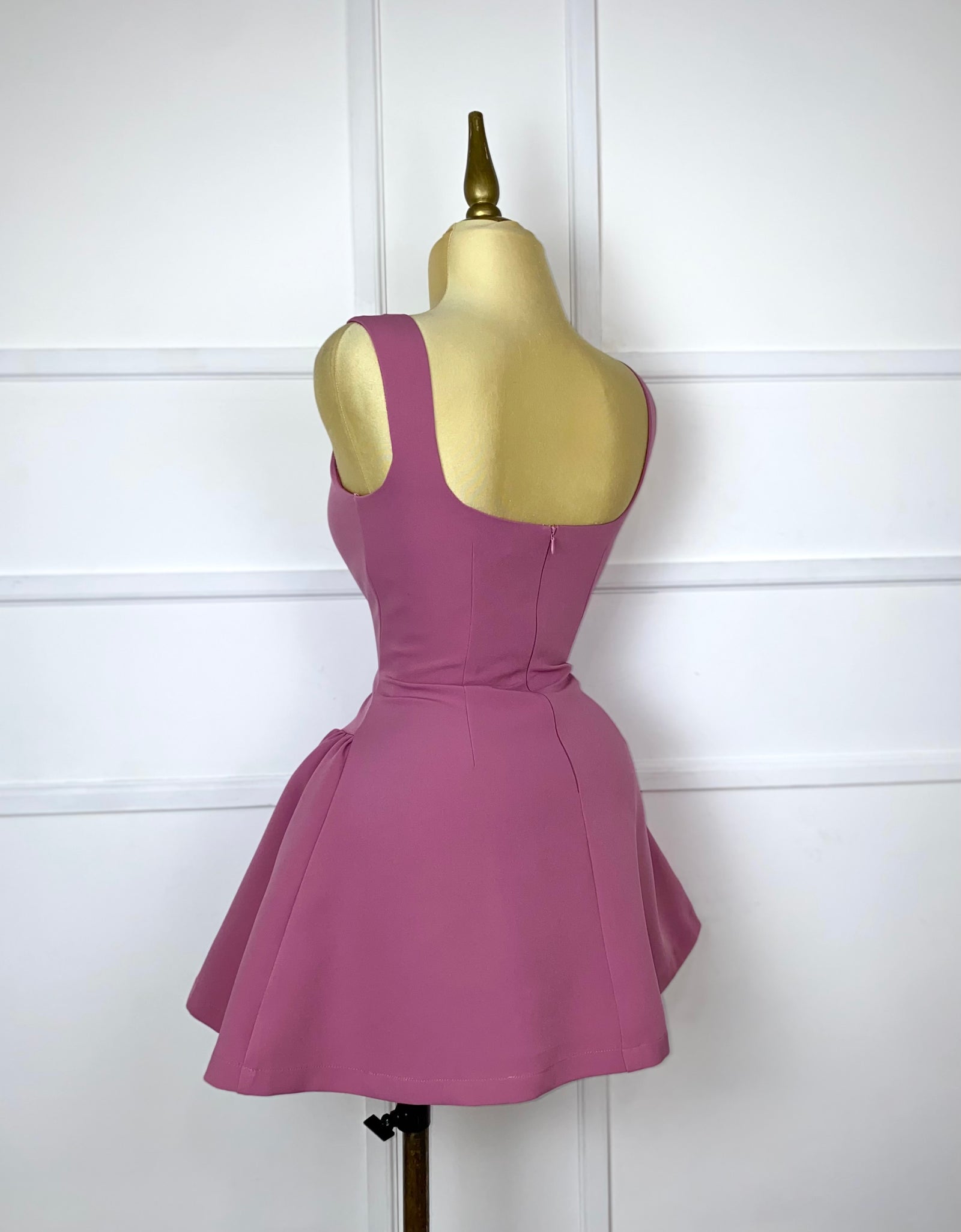 Vestido rosa liso corte A