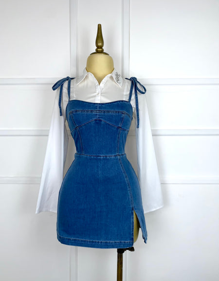 Jumper de mezclilla con cordones