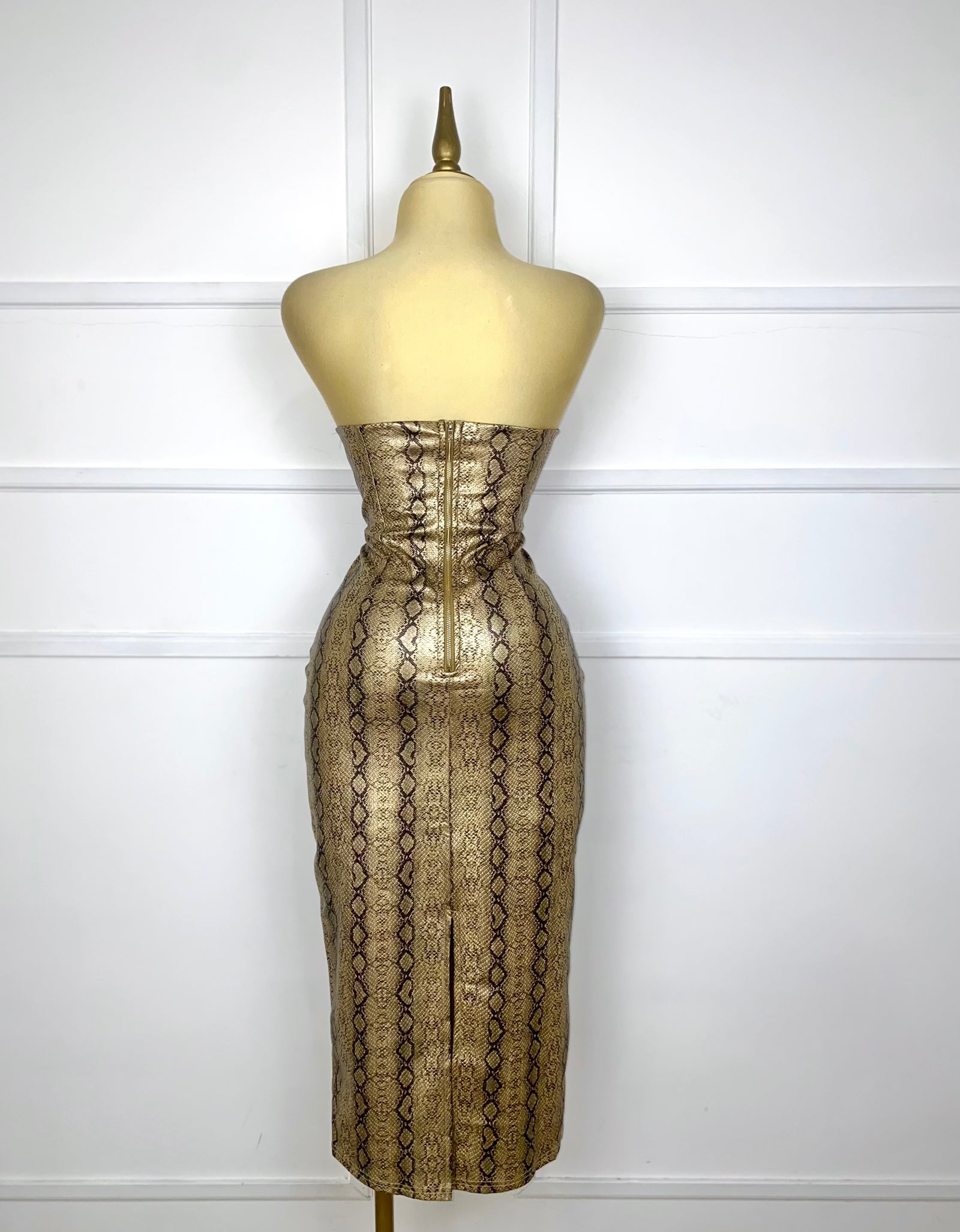 Vestido snake vinipiel tipo corset