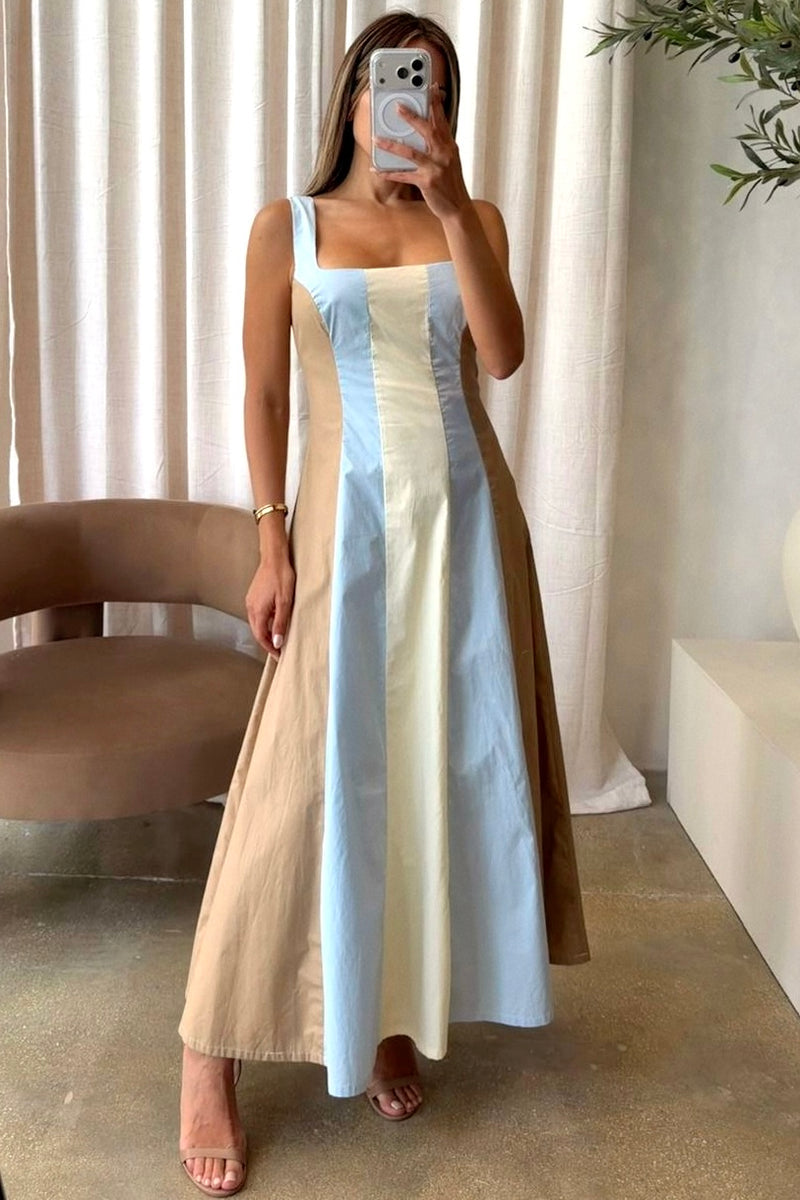 Vestido midi con líneas