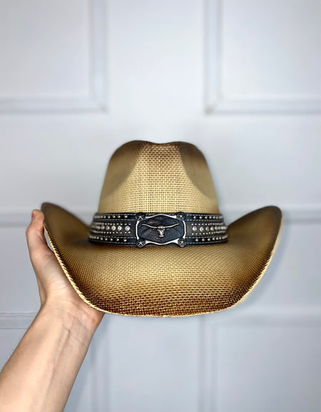 Sombrero paja con pedrería y estoperoles