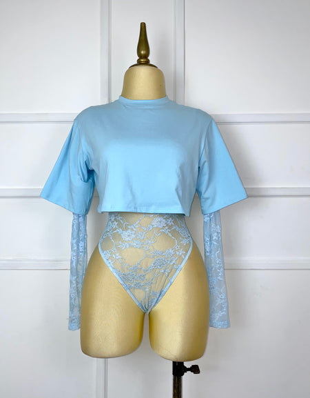 Bodysuit baby blue con encaje