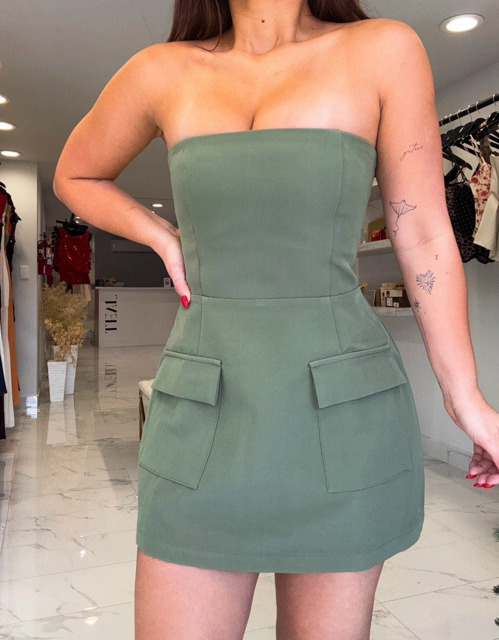 Jumper verde strapless