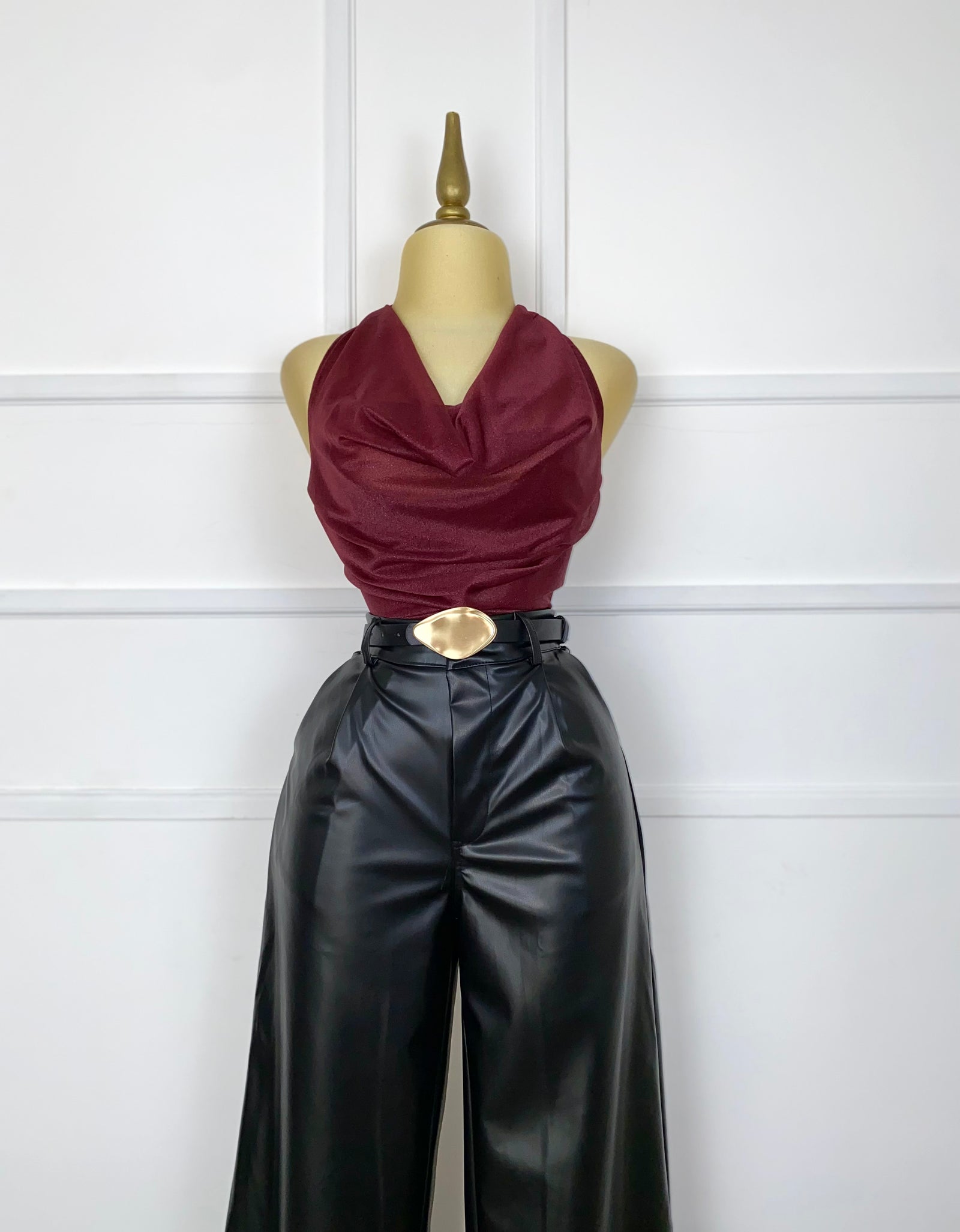 Bodysuit tinto brilloso halter