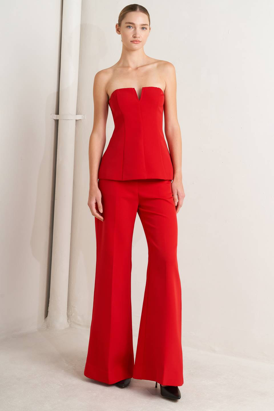Set rojo tomate liso