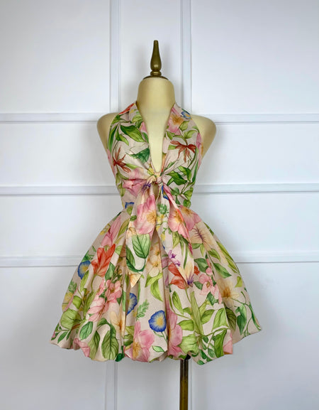 Vestido halter estampado floral
