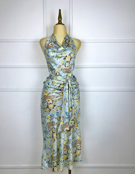 Set satinado con estampado