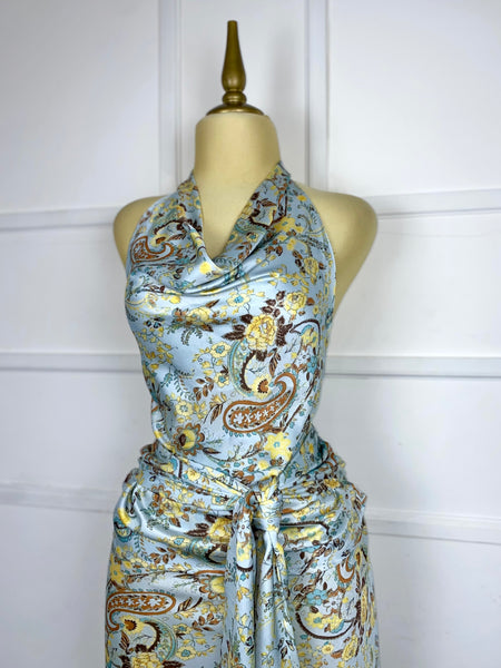 Set satinado con estampado