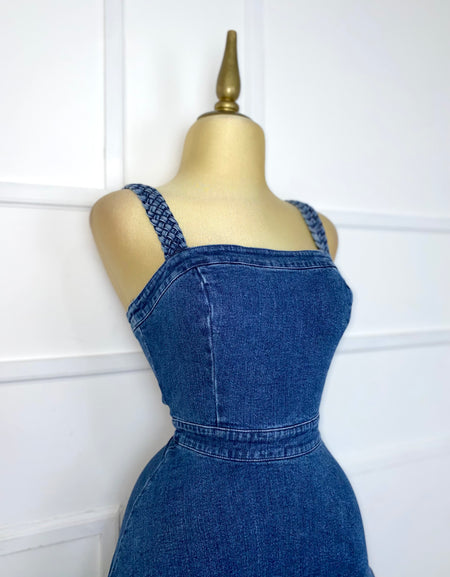 Vestido mezclilla de tirantes trenza