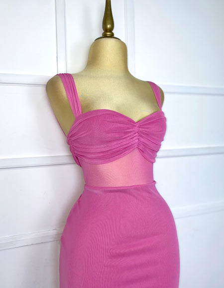 Vestido rosa mesh