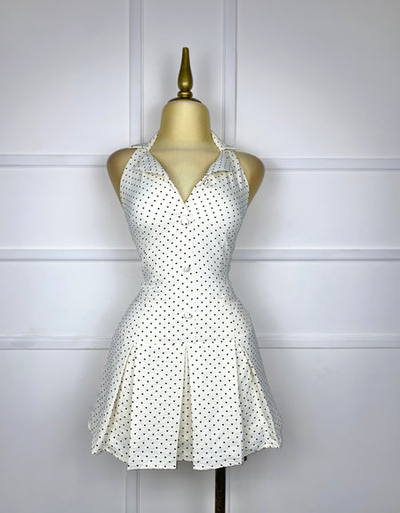 Vestido beige estampado corazones
