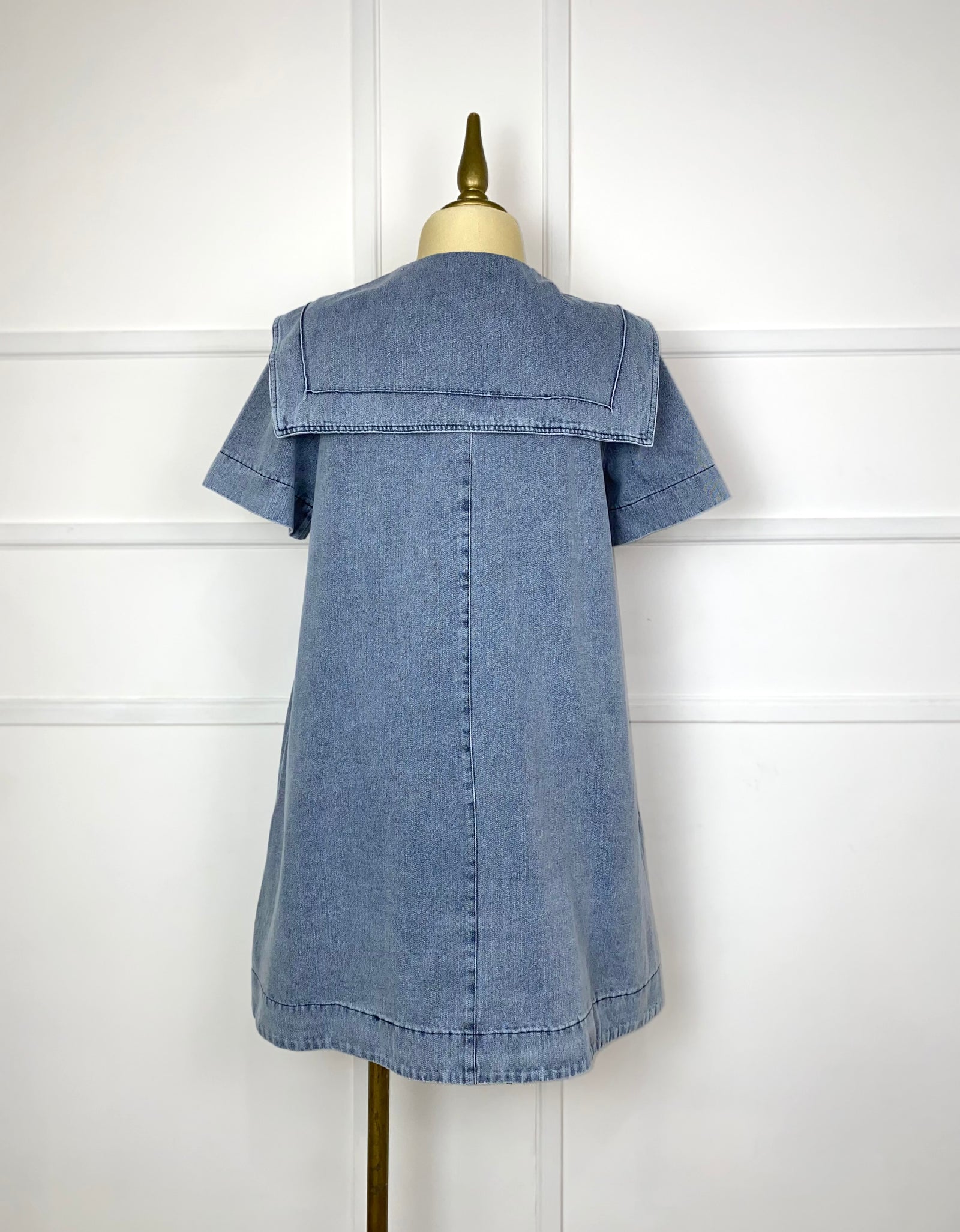 Vestido mezclilla holgado con moño