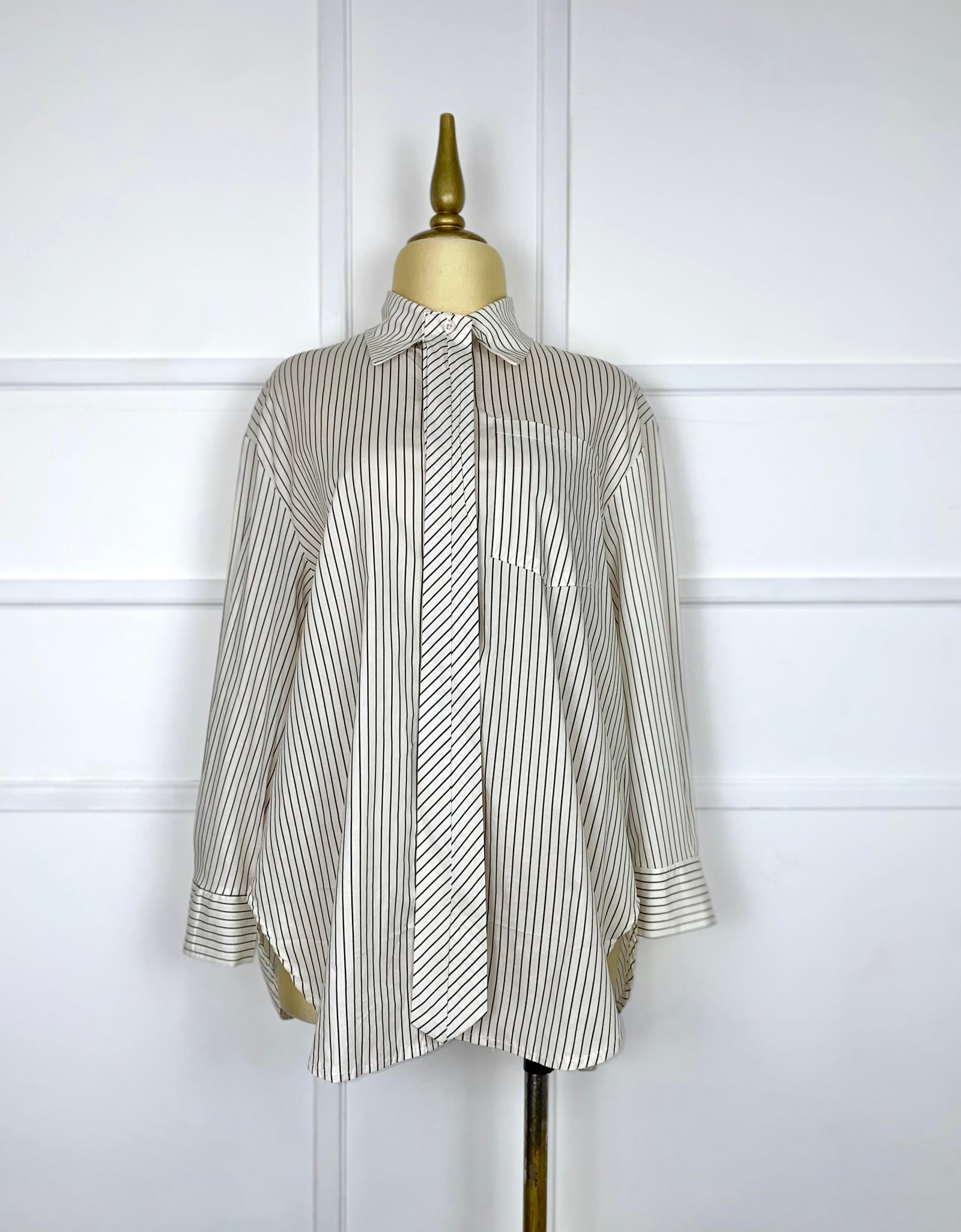 Camisa líneas con corbata (2 colores)
