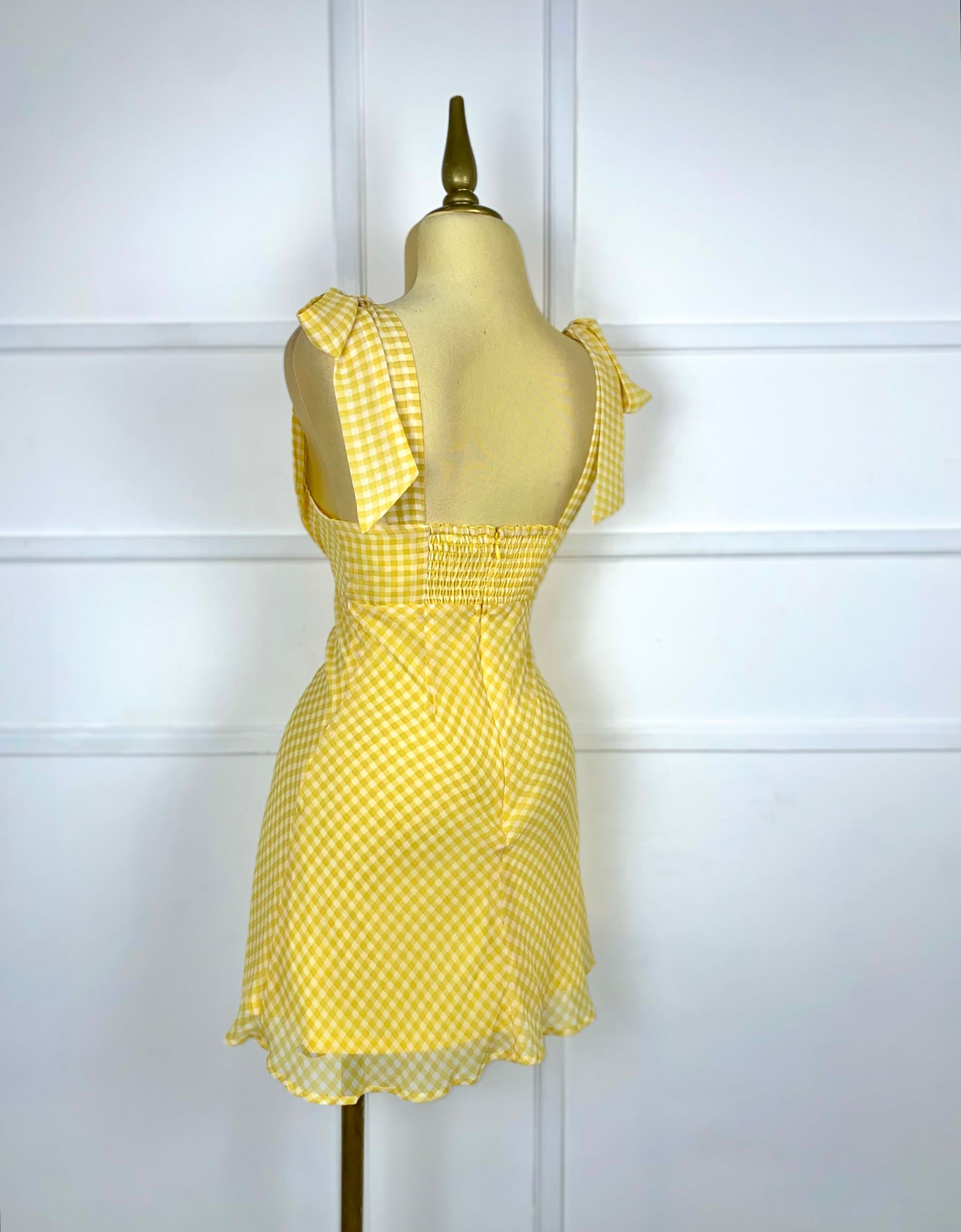 Vestido amarillo cuadros