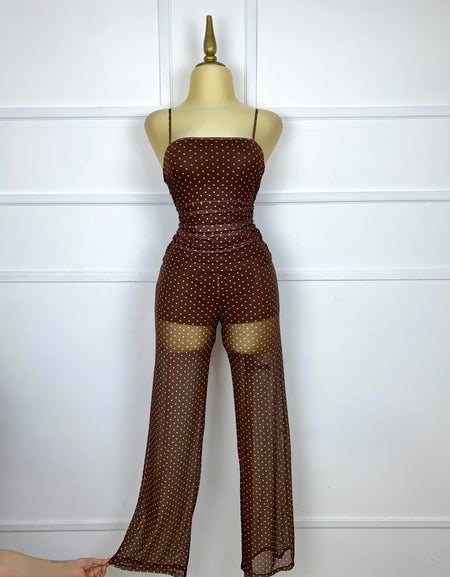 Set café polka dots mesh