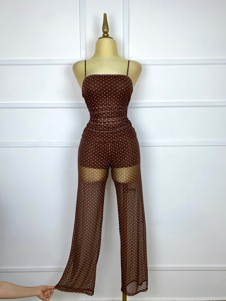 Set café polka dots mesh