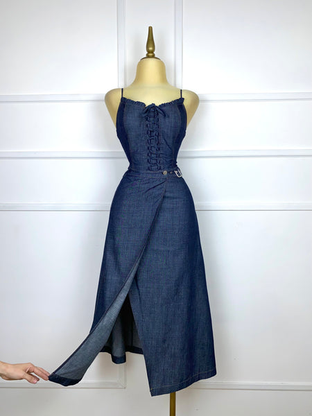 Set mezclilla oscura con hebilla