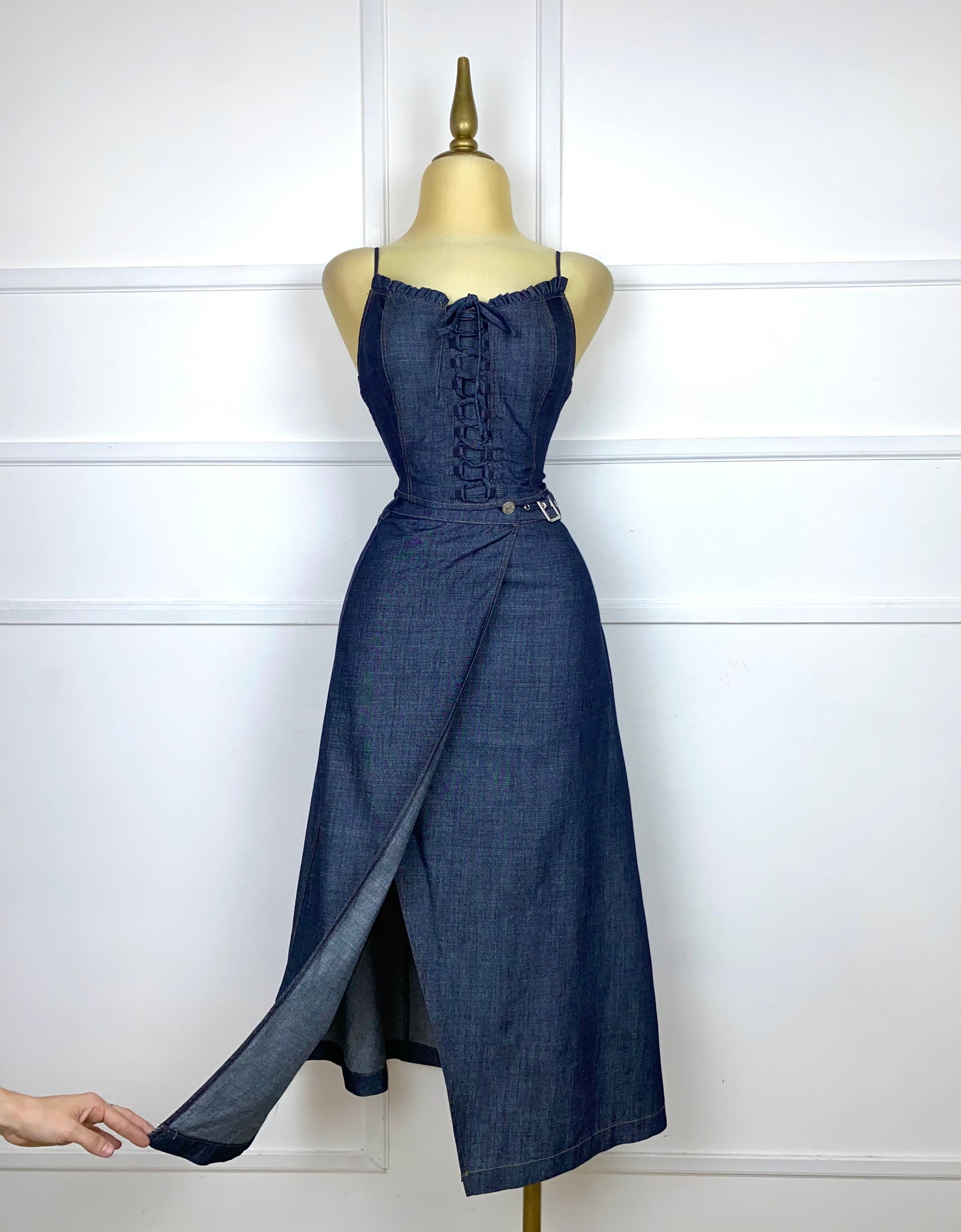 Set mezclilla oscura con hebilla