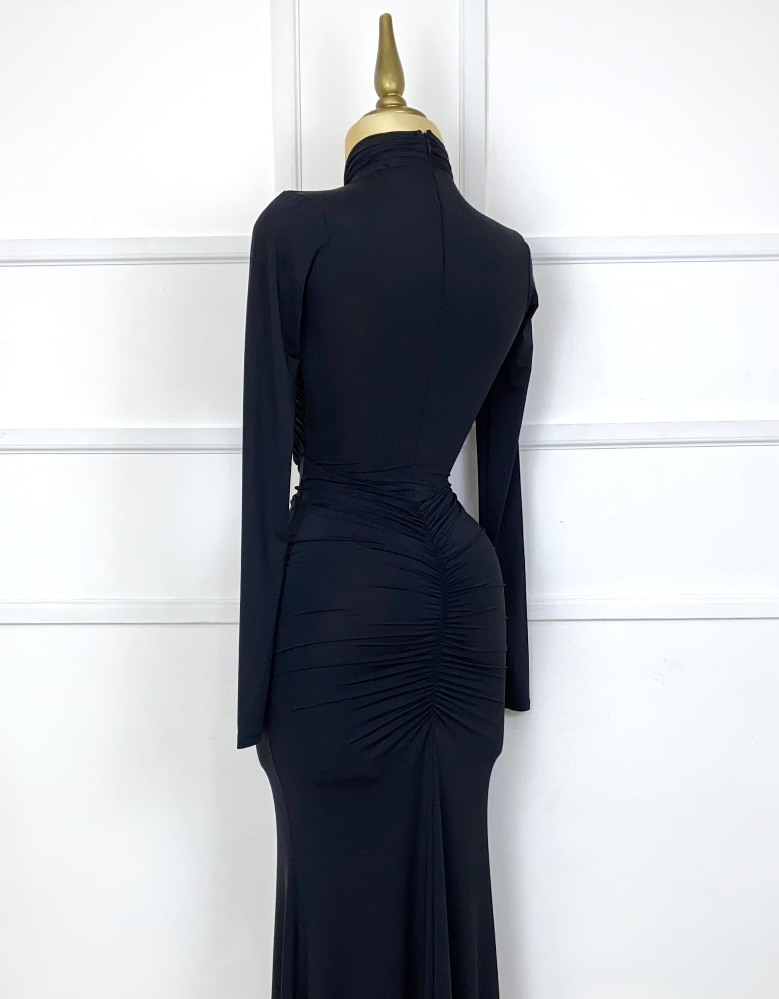 Vestido negro largo lycra