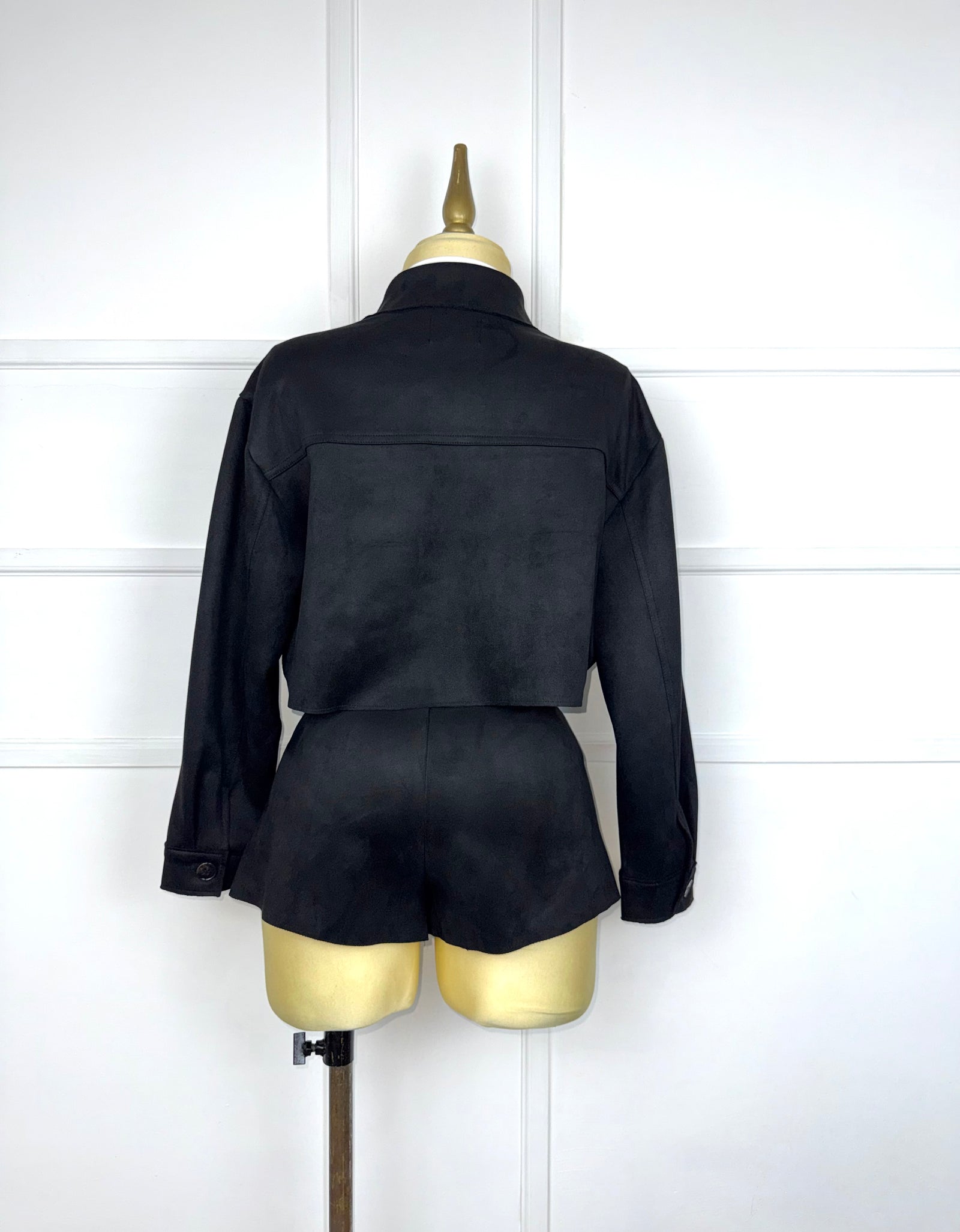 Set negro de gamuza