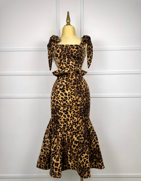 Set animal print con moños