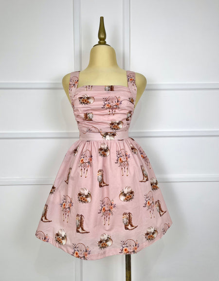 Vestido rosa estampado