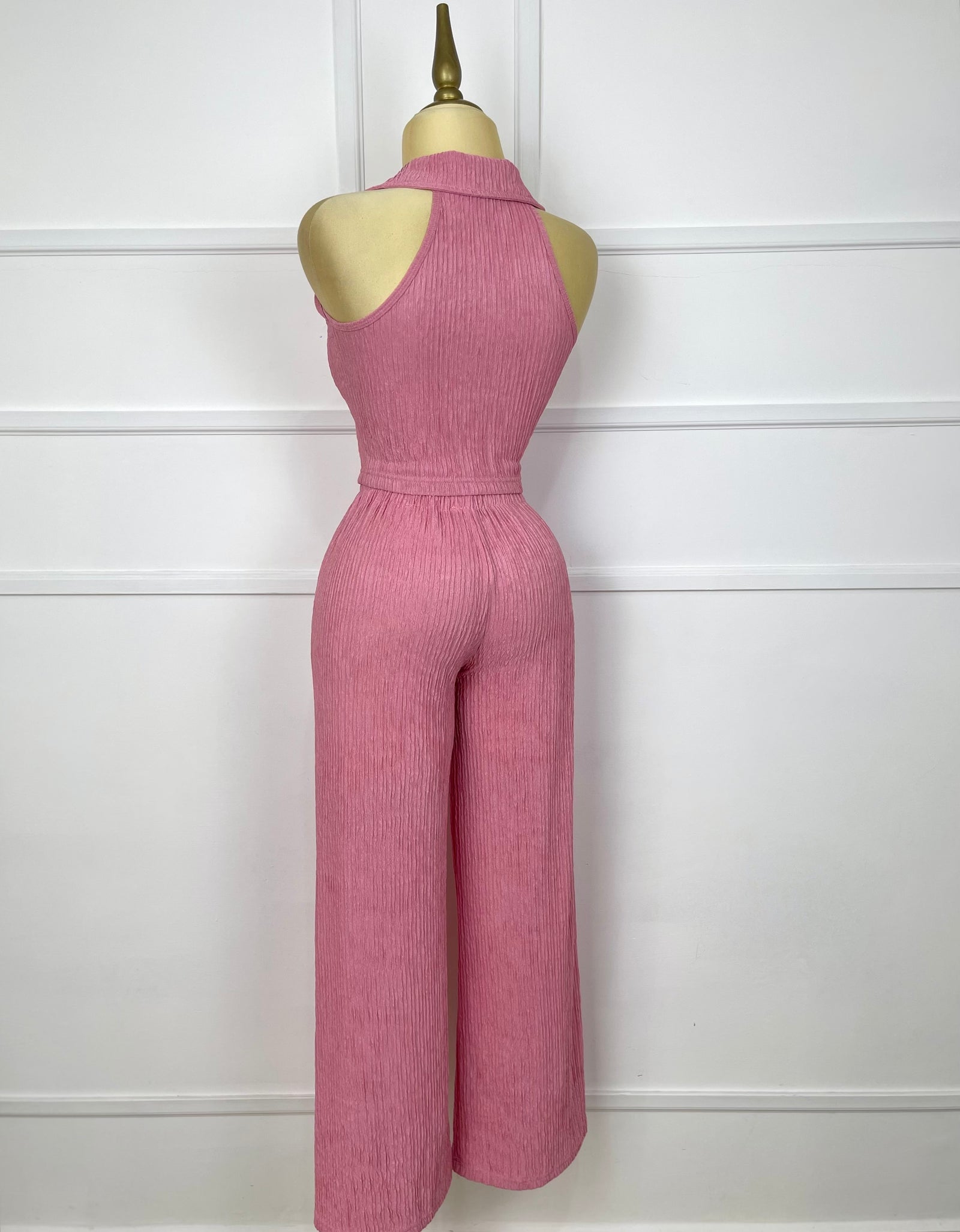Set rosa con textura y cierre