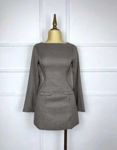 Vestido a cuadros café