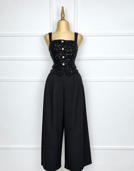 Palazzo negro tweed