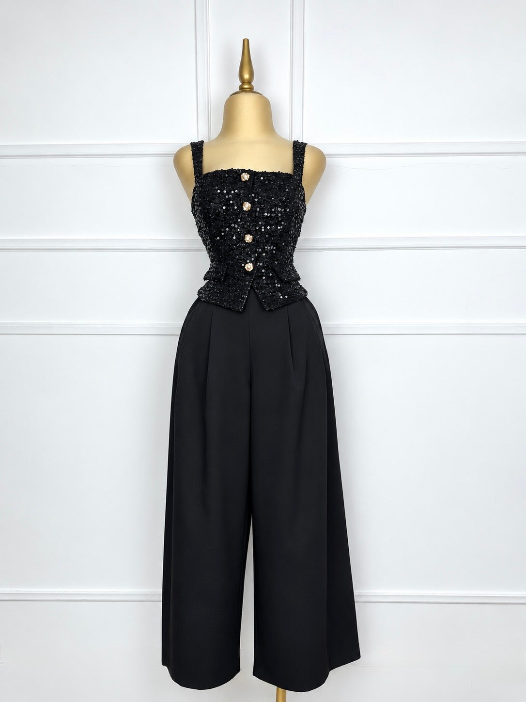 Palazzo negro tweed