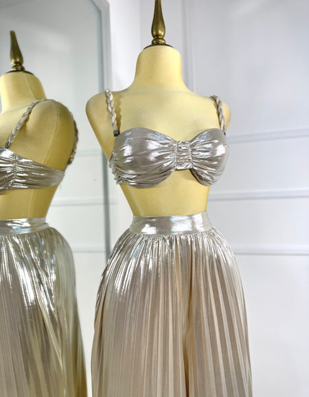 Set top y pantalón plisado