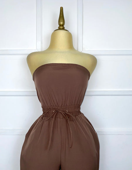 Palazzo tipo cargo strapless (2 colores)